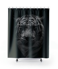 Vibrant Tiger Art Shower Curtain for Contemporary Bathroom Decor