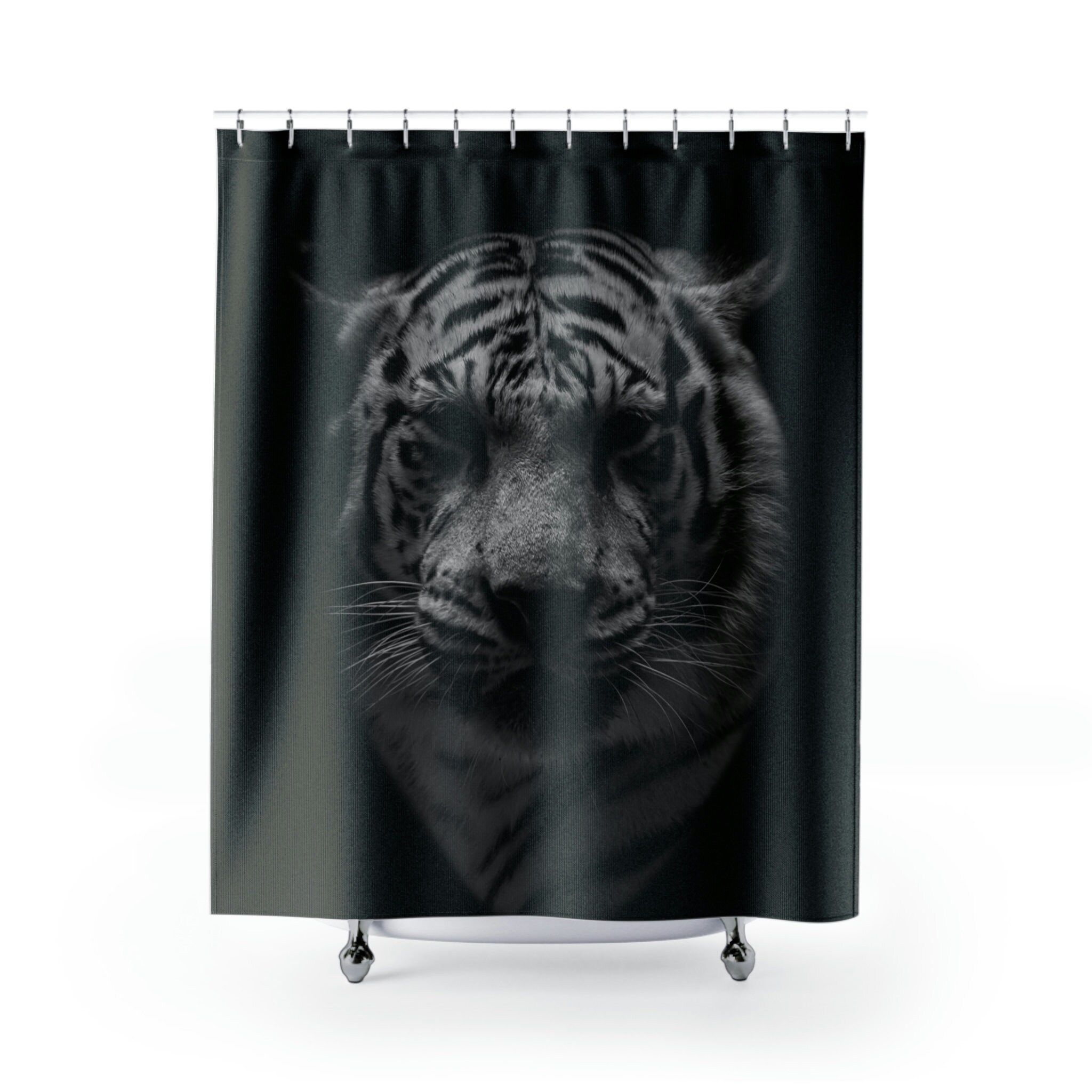 Vibrant Tiger Art Shower Curtain for Contemporary Bathroom Decor