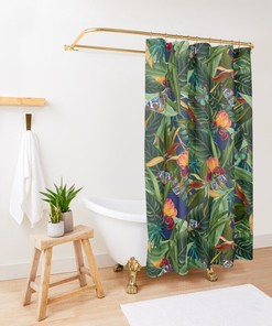 Vibrant Tropical Butterflies Shower Curtain