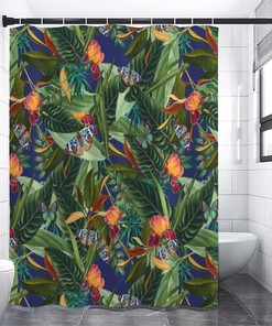 Vibrant Tropical Butterflies Shower Curtain
