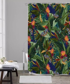 Vibrant Tropical Butterflies Shower Curtain
