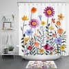 Vibrant Watercolor Botanical Colorful Flower Shower Curtain for a Cheerful Bathroom