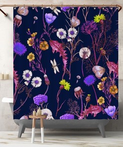Vibrant Wildflower Shower Curtain - Beautiful Colorful Floral Bathroom Decoration 