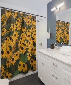 Vibrant Yellow Shower Curtain with Snazzy Design