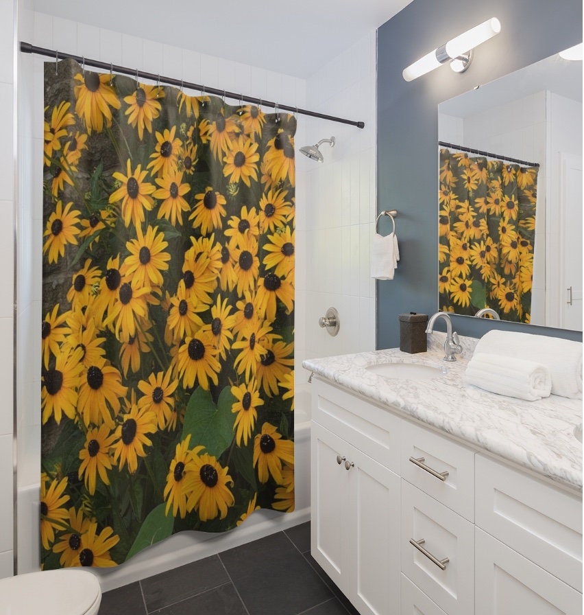 Vibrant Yellow Shower Curtain with Snazzy Design