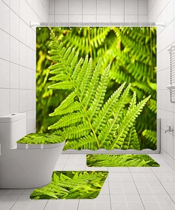 Vibrant and Enchanting Waterproof Tropical Plant Leaves Shower Curtain for an Eco-Friendly Bathroom