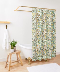 Victorian Inspired Fruit Pattern Shower Curtain - William Morris Bathroom Decor