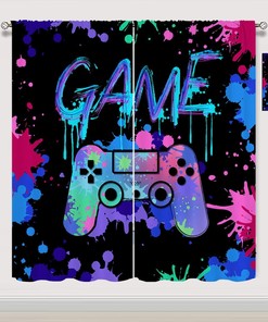 Video Game Controller Blackout Curtain - Cool Print Pattern For Boys Youth Teen Nursery Bedroom