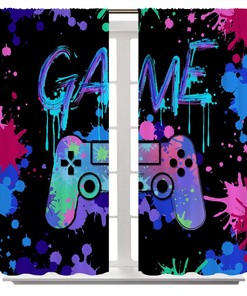 Video Game Controller Blackout Curtain - Cool Print Pattern For Boys Youth Teen Nursery Bedroom