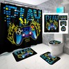 Video Game Controller Print Shower Curtain for Bathroom Gamer Theme Home Decor Waterproof 