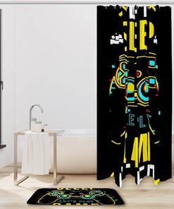 Video Game Controller Waterproof Bathroom and Shower Curtain