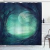 View from Haunted Forest Gothic Decor Moon Shower Curtain