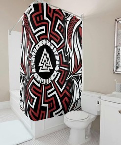 Viking Bath Decor Shower Curtain with Unique Design- Tubs White with Quick-Drying Feature 