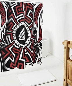 Viking Bath Decor Shower Curtain with Unique Design- Tubs White with Quick-Drying Feature