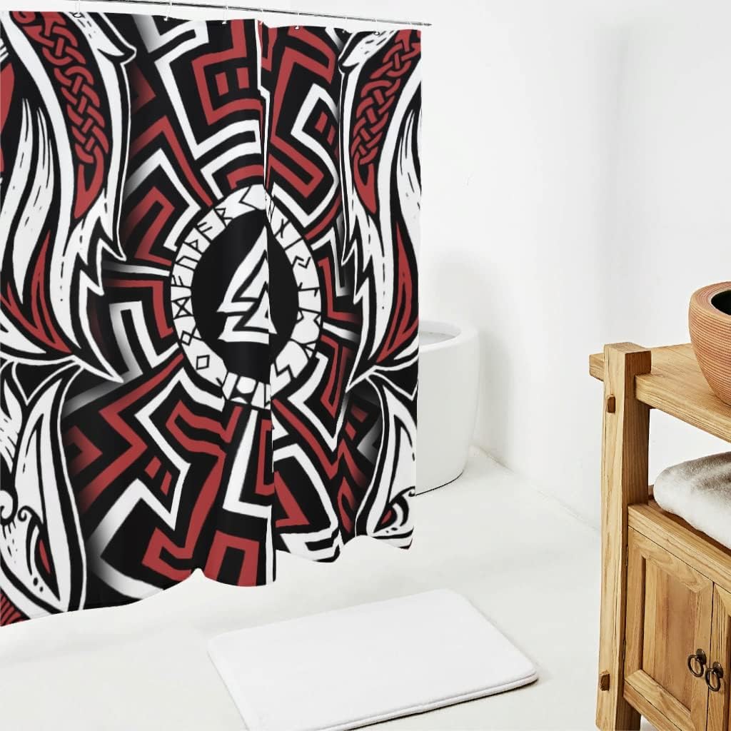 Viking Bath Decor Shower Curtain with Unique Design- Tubs White with Quick-Drying Feature