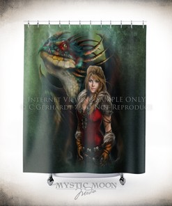 Viking Beauty Shower Curtain - HTTYD Inspired Fantasy Art Bathroom Decor