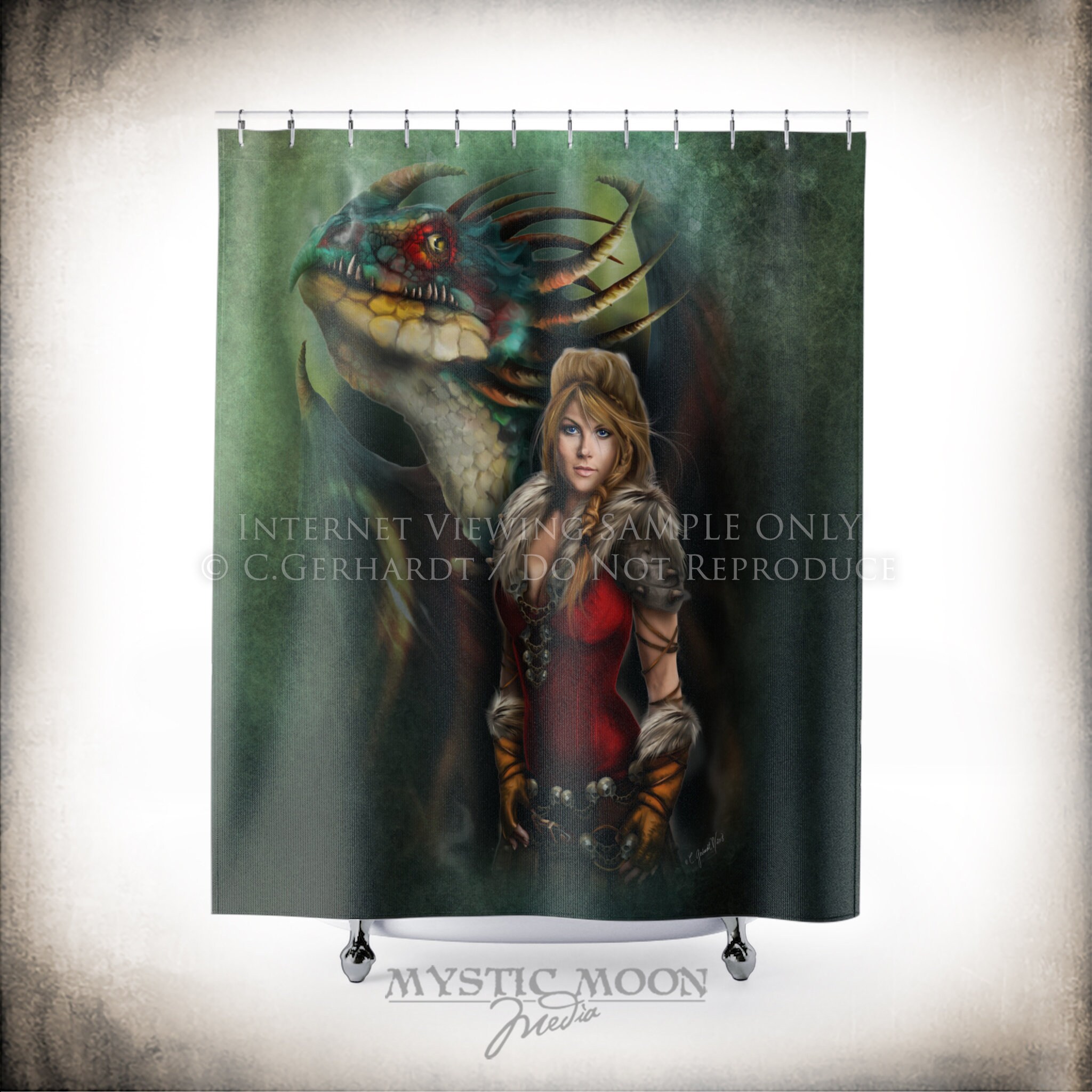 Viking Beauty Shower Curtain - HTTYD Inspired Fantasy Art Bathroom Decor