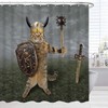 Viking Cat Shower Curtain - Funny and Modern Bathroom Decor