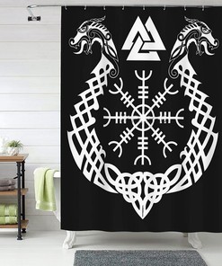 Viking Helmet Shower Curtain for a Warrior-Inspired Space