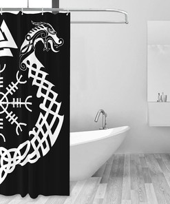 Viking Helmet Shower Curtain for a Warrior-Inspired Space