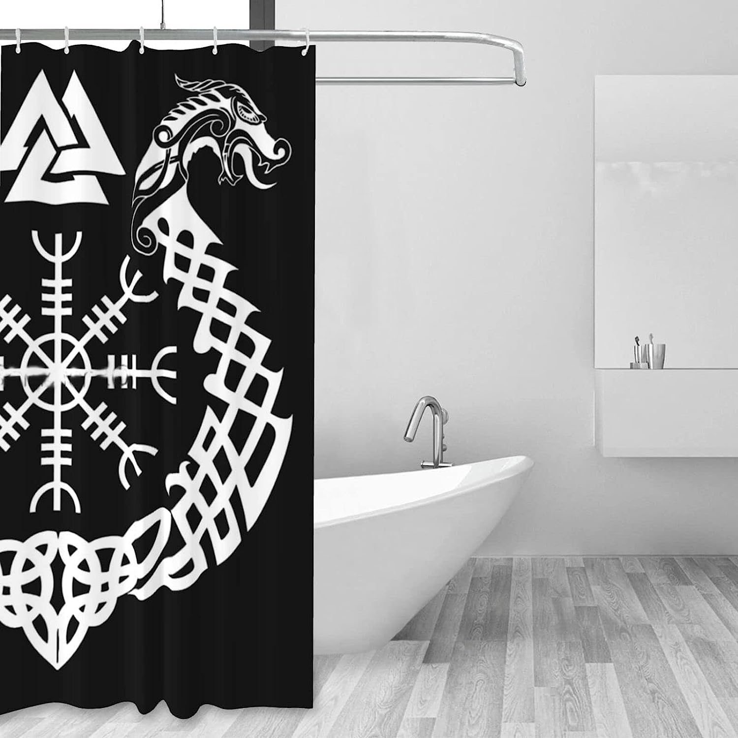 Viking Helmet Shower Curtain for a Warrior-Inspired Space