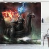 Viking In Thorn Ship Shower Curtain Bathroom Print 