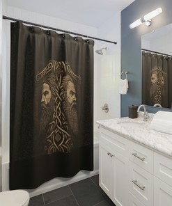 Viking Knotwork Brokkr And Sindri Dwarven Brothers Shower Curtain