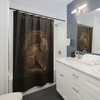 Viking Knotwork Shower Curtain, Housewarming Gift with Ratatoskr and Viking Story Design