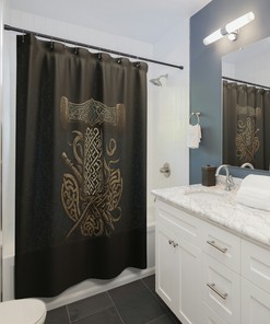 Viking Knotwork Shower Curtain for a Mythical Bathroom