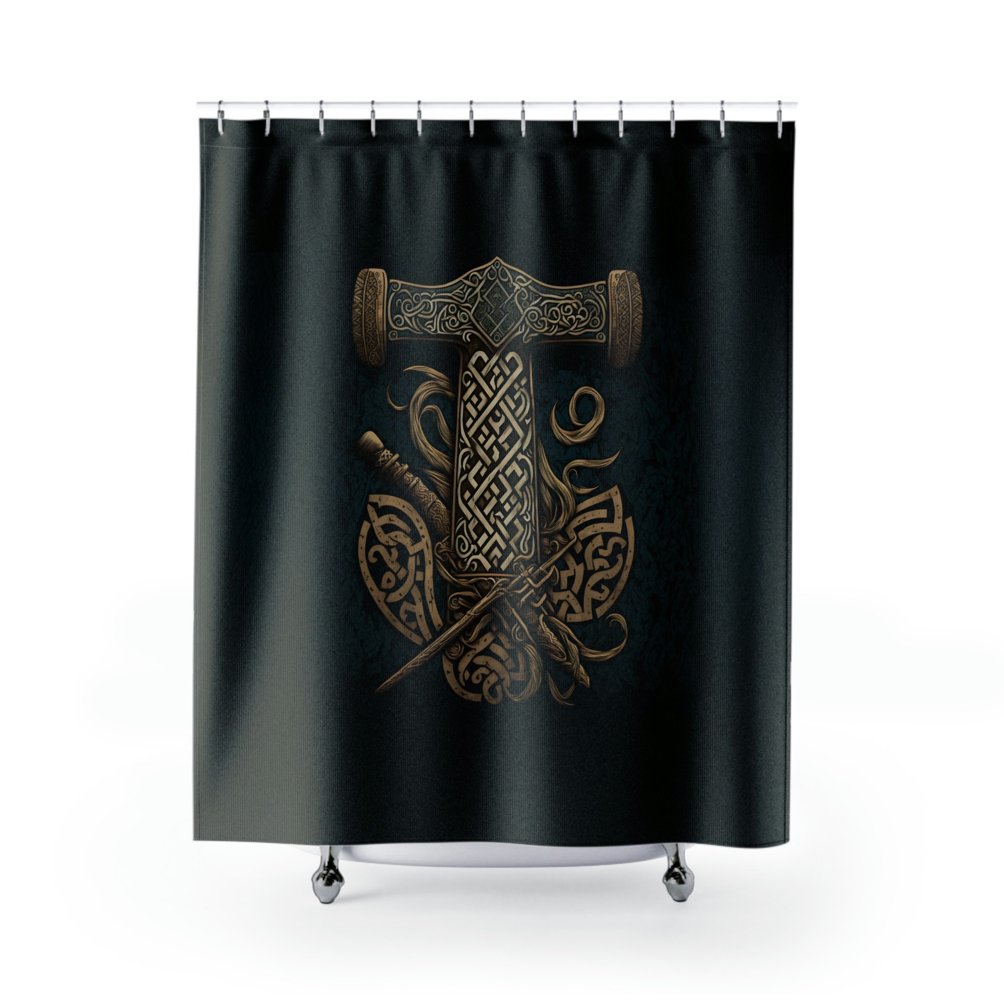 Viking Knotwork Shower Curtain for a Mythical Bathroom