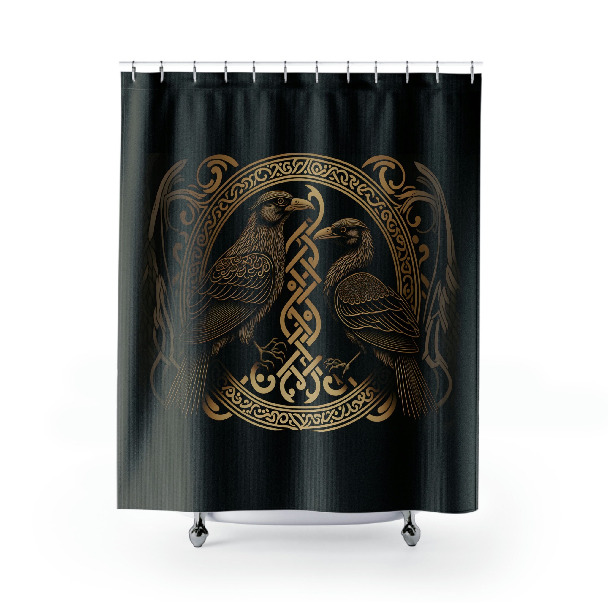 Viking Knotwork Story Shower Curtain For Housewarming Gift