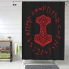 Viking Mjolnir Wheel Shower Curtain for a Norse Mythology Vibe