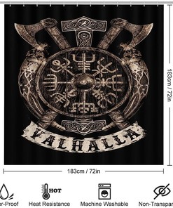 Viking Mythology Shower Curtain | Norse God Odin Waterproof Bathroom Decor