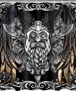 Viking Odin Norse Mythology Shower Curtain - Viking-Themed Bathroom Decor