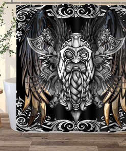 Viking Odin Norse Mythology Shower Curtain - Viking-Themed Bathroom Decor