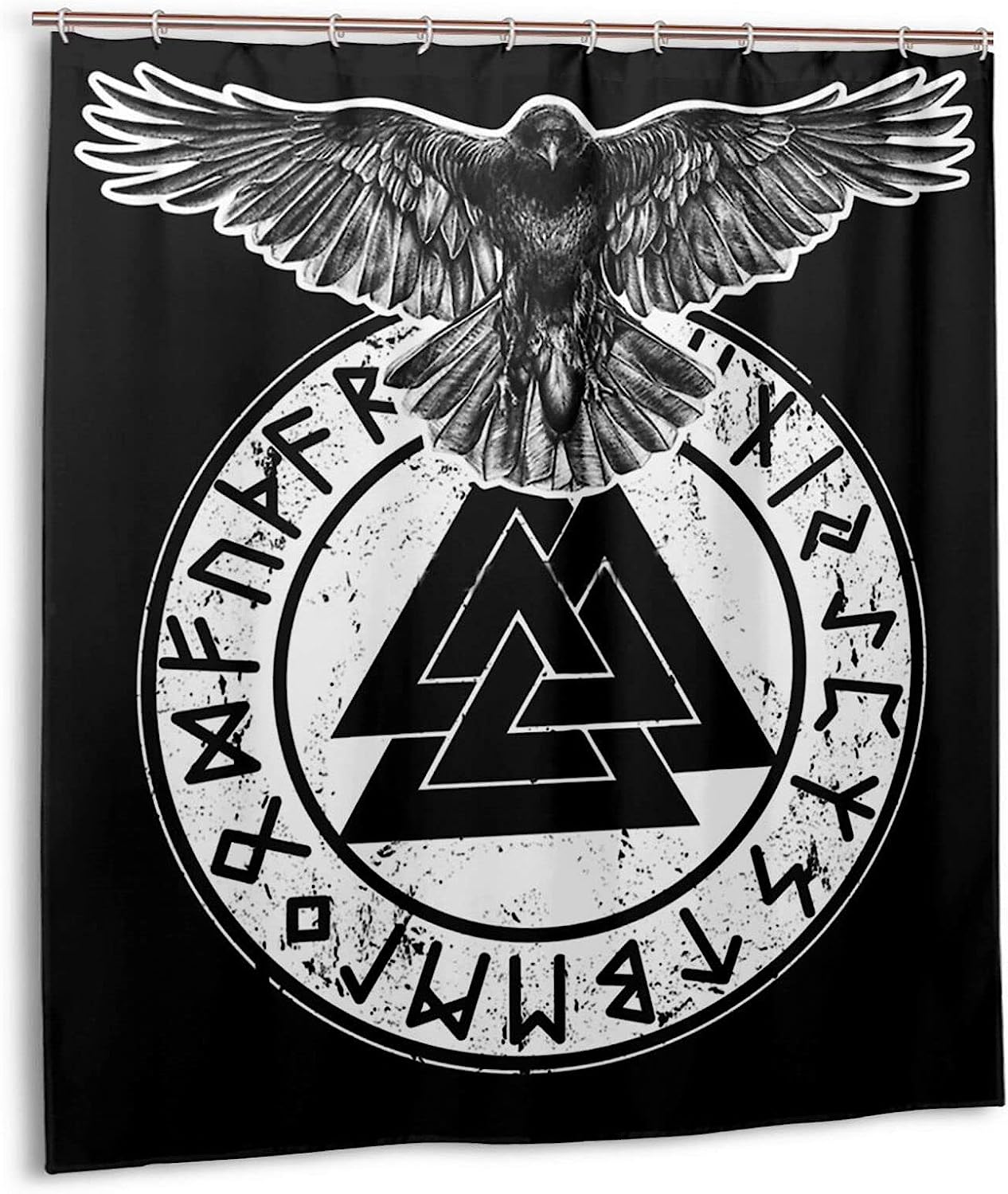 Viking Odin Thor God of Hammers Print Shower Curtain Decor for Home, Hotel, Office