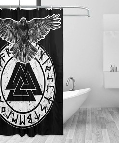 Viking Odin Thor God of Hammers Print Shower Curtain Decor for Home, Hotel, Office