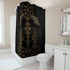 Viking Rune Compass Bath Shower Curtain with Knotwork Design