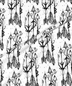 Viking Runic Arrows Shower Curtain Panel - Bohemian Chic and Unique Design