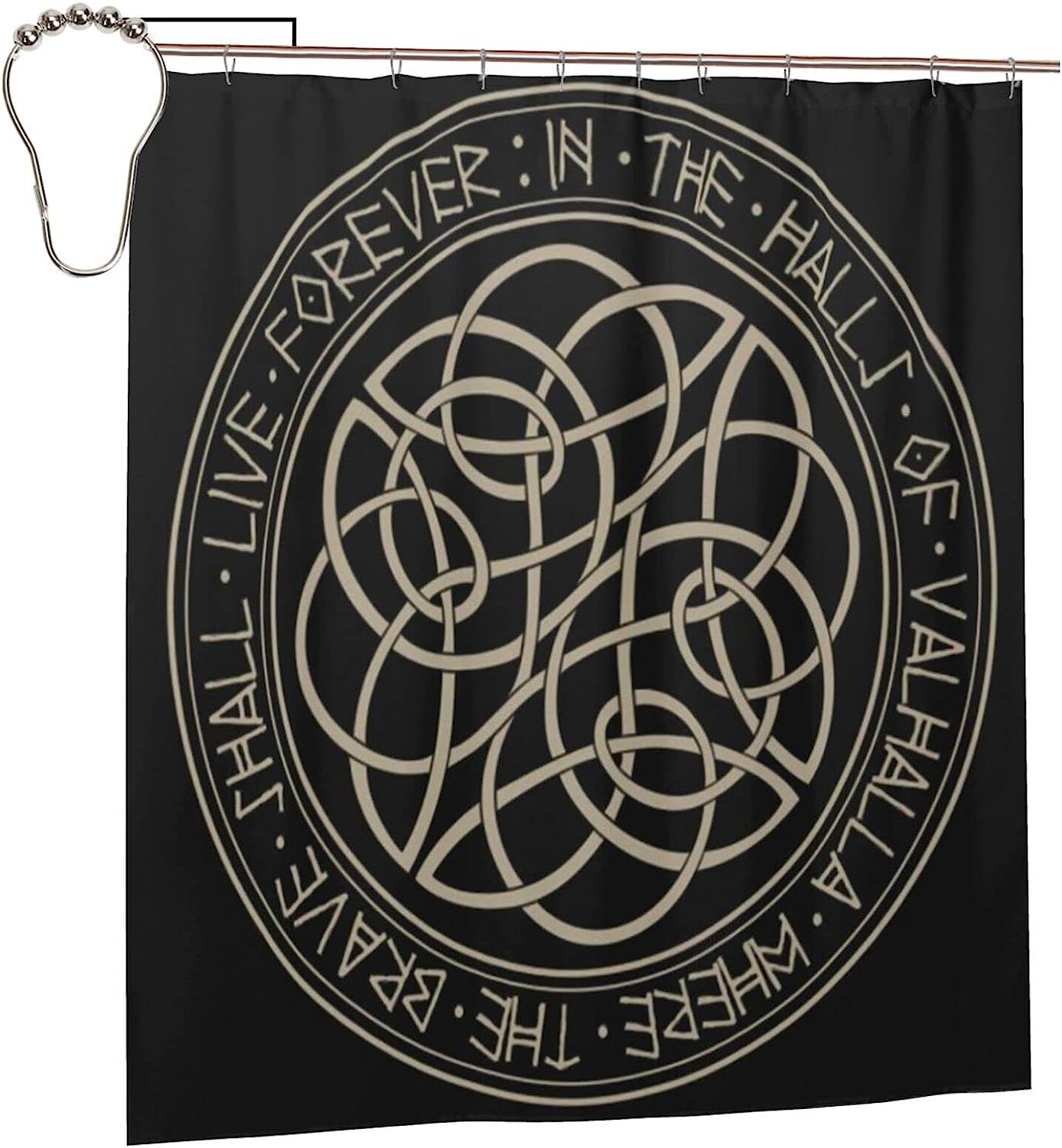 Viking Scandinavian Circle Pattern Print Shower Curtain Bathroom Decor for Home, Hotel, Office