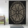 Viking Shield and Runes Shower Curtain for a Warrior-Like Atmosphere