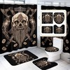 Viking Skull Shower Curtain, Unique Fabric Washable Bathrooms Clearance Decor