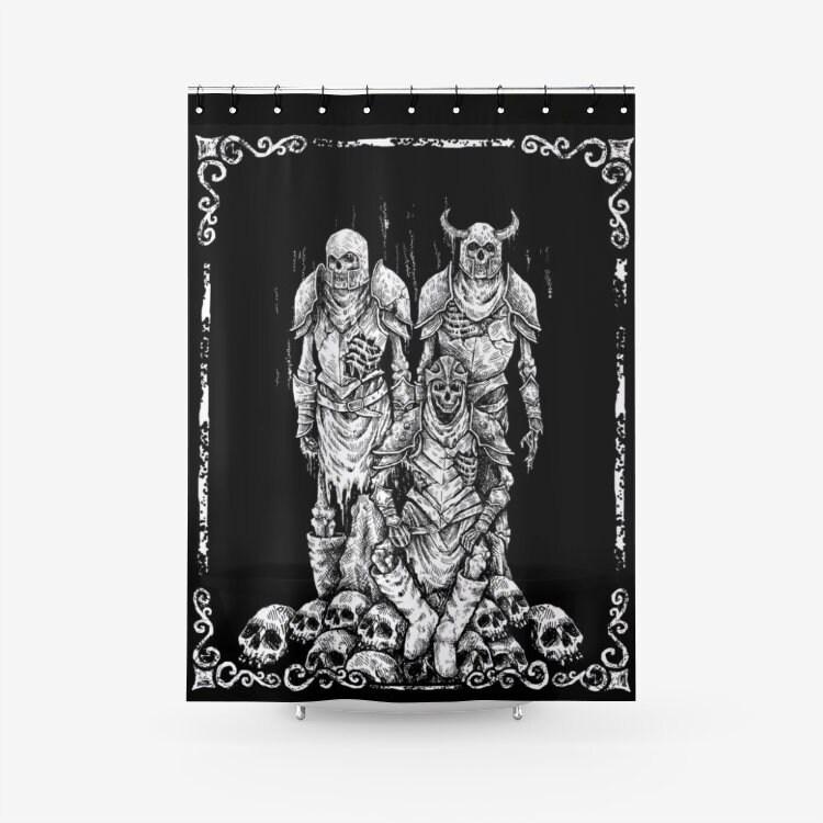 Viking Skull Texture Shower Curtain for a Bold and Masculine Bathroom