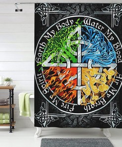 Viking Symbols Shower Curtain for a Nordic Feel