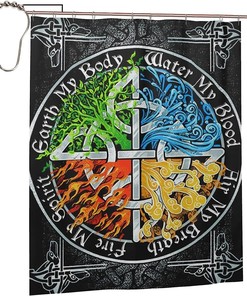 Viking Symbols Shower Curtain for a Nordic Feel