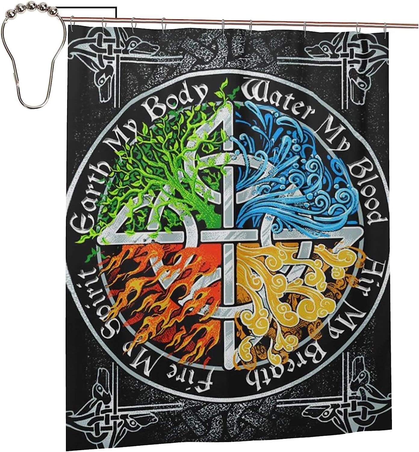 Viking Symbols Shower Curtain for a Nordic Feel