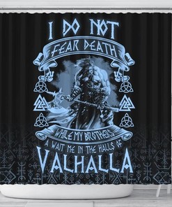 Viking Valhalla 3D Print Shower Curtain - Waterproof Bathroom Decor