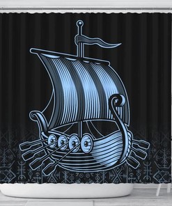 Viking Warship Norse Vikings Shower Curtain Cover, 3D Print for Bathroom/Laundry Waterproof, Best Gift Choice