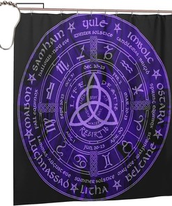 Viking Wiccan Wicca Print Shower Curtain - Waterproof Bathroom Decor for Home, Hotel, Office 