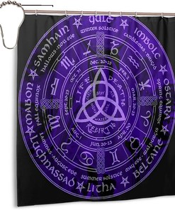 Viking Wiccan Wicca Print Shower Curtain - Waterproof Bathroom Decor for Home, Hotel, Office
